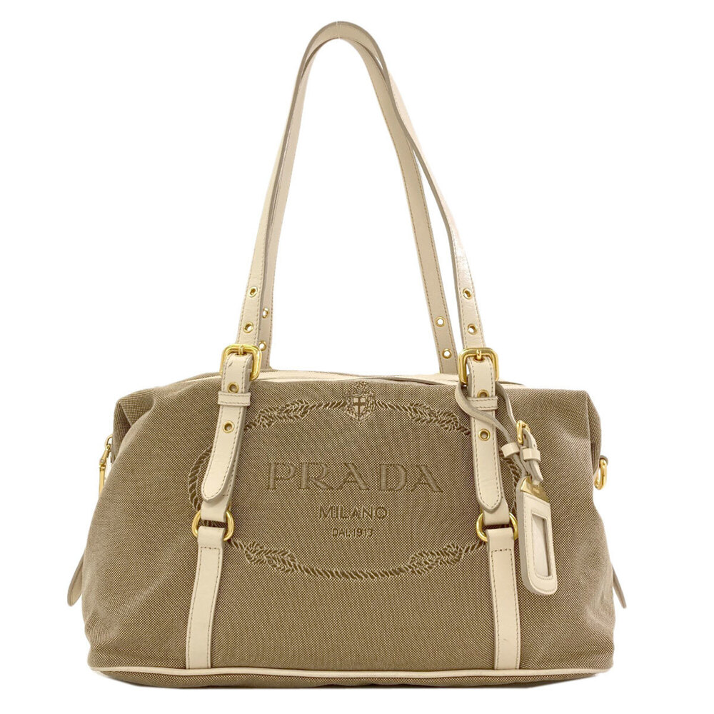 Prada Logo Tote Bag Canvas Women's PRADA